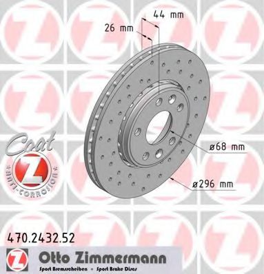 ZIMMERMANN 470243252 Тормозные диски для RENAULT GRAN TOUR