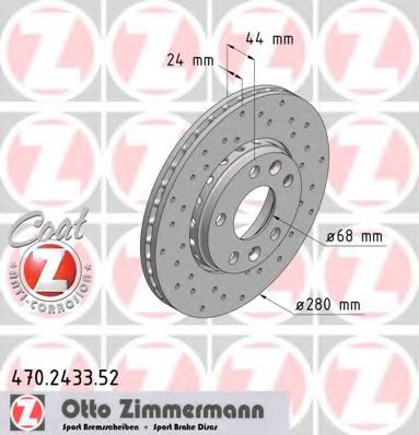 ZIMMERMANN 470243352 Тормозные диски ZIMMERMANN для DACIA