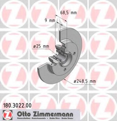 ZIMMERMANN 180302200 Тормозные диски ZIMMERMANN для PEUGEOT
