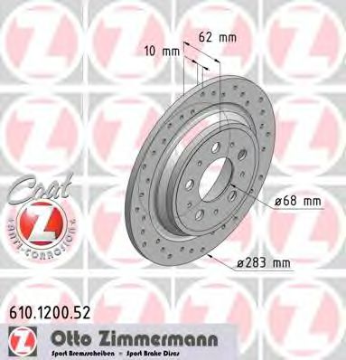 ZIMMERMANN 610120052 Тормозные диски ZIMMERMANN для VOLVO
