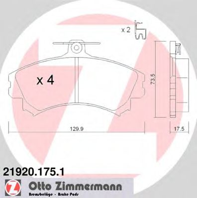 ZIMMERMANN 219201751 Тормозные колодки ZIMMERMANN для SMART