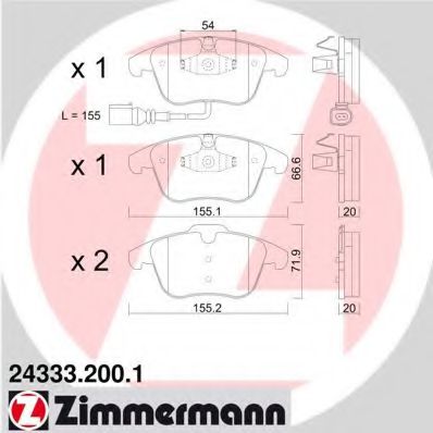 ZIMMERMANN 243332001 Тормозные колодки для AUDI Q3