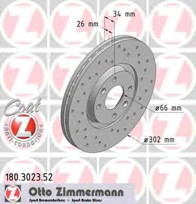 ZIMMERMANN 180302352 Тормозные диски ZIMMERMANN для CITROEN