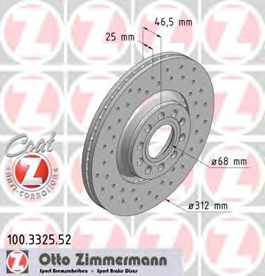 ZIMMERMANN 100332552 Тормозные диски ZIMMERMANN 