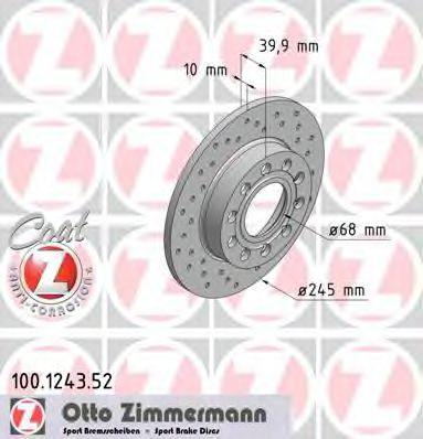ZIMMERMANN 100124352 Тормозные диски ZIMMERMANN 