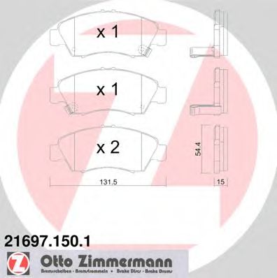 ZIMMERMANN 216971501 Тормозные колодки ZIMMERMANN для HONDA