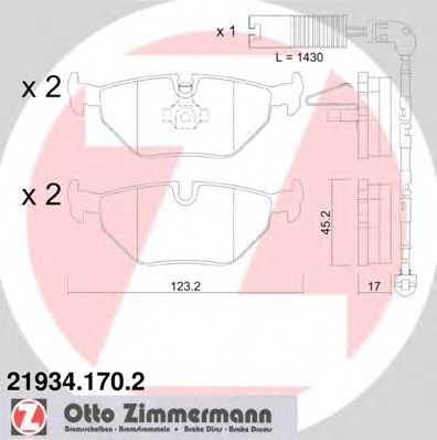 ZIMMERMANN 219341702 Тормозные колодки ZIMMERMANN для BMW