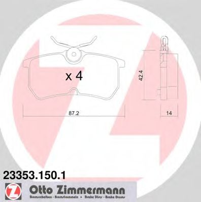 ZIMMERMANN 233531501 Тормозные колодки ZIMMERMANN для FORD