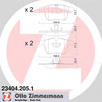 ZIMMERMANN 234042051 Тормозные колодки ZIMMERMANN для OPEL SIGNUM