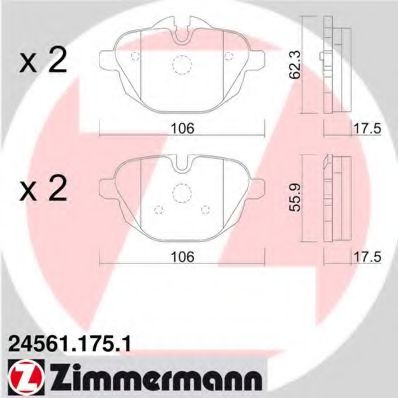ZIMMERMANN 245611751 Тормозные колодки ZIMMERMANN для BMW