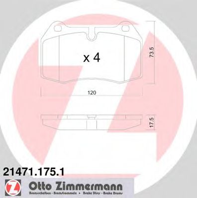 ZIMMERMANN 214711751 Тормозные колодки ZIMMERMANN для BMW