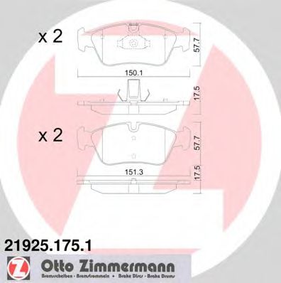 ZIMMERMANN 219251751 Тормозные колодки ZIMMERMANN для BMW