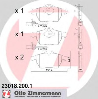 ZIMMERMANN 230182001 Тормозные колодки ZIMMERMANN для SEAT