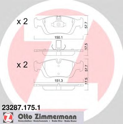 ZIMMERMANN 232871751 Тормозные колодки ZIMMERMANN для BMW