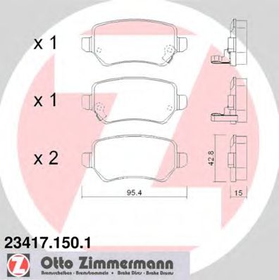 ZIMMERMANN 234171501 Тормозные колодки ZIMMERMANN для OPEL