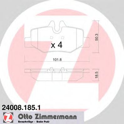 ZIMMERMANN 240081851 Тормозные колодки ZIMMERMANN для MERCEDES-BENZ
