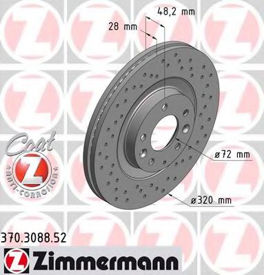 ZIMMERMANN 370308852 Тормозные диски для MAZDA CX-7