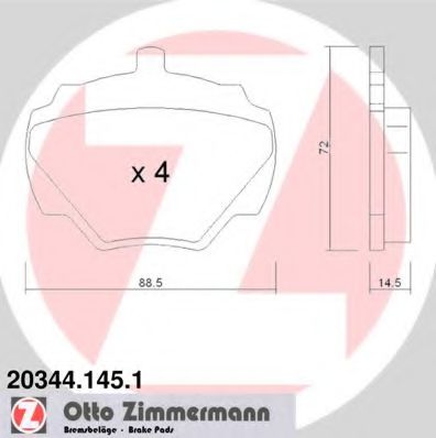 ZIMMERMANN 203441451 Тормозные колодки ZIMMERMANN для LAND ROVER