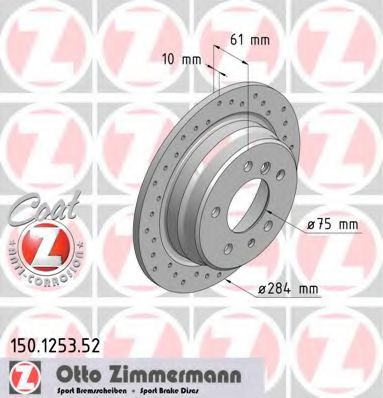ZIMMERMANN 150125352 Тормозные диски ZIMMERMANN 