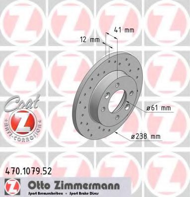 ZIMMERMANN 470107952 Тормозные диски ZIMMERMANN для DACIA