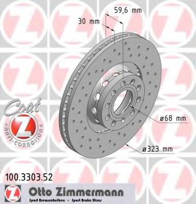 ZIMMERMANN 100330352 Тормозные диски ZIMMERMANN 