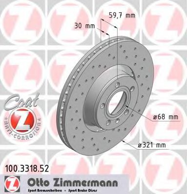 ZIMMERMANN 100331852 Тормозные диски ZIMMERMANN 