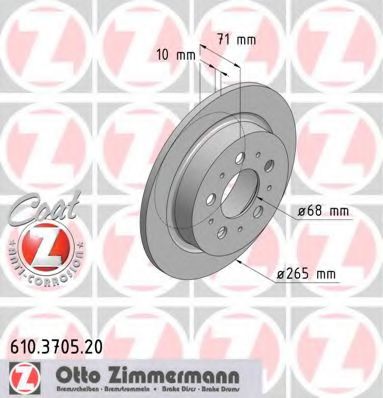 ZIMMERMANN 610370520 Тормозные диски ZIMMERMANN для VOLVO 940