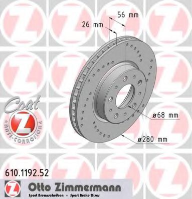 ZIMMERMANN 610119252 Тормозные диски ZIMMERMANN для VOLVO