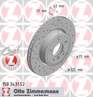 ZIMMERMANN 150343152 Тормозные диски ZIMMERMANN 