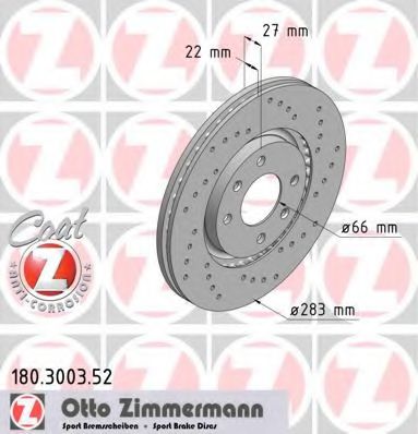 ZIMMERMANN 180300352 Тормозные диски ZIMMERMANN для PEUGEOT