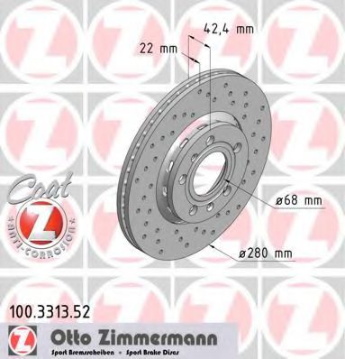 ZIMMERMANN 100331352 Тормозные диски ZIMMERMANN 