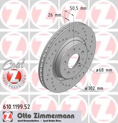 ZIMMERMANN 610119952 Тормозные диски ZIMMERMANN для VOLVO