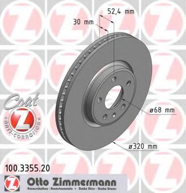 ZIMMERMANN 100335520 Тормозные диски ZIMMERMANN 