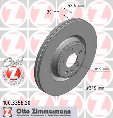 ZIMMERMANN 100335620 Тормозные диски ZIMMERMANN для AUDI