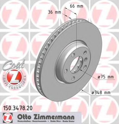 ZIMMERMANN 150347820 Тормозные диски для BMW 6