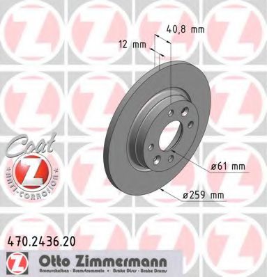 ZIMMERMANN 470243620 Тормозные диски ZIMMERMANN для DACIA