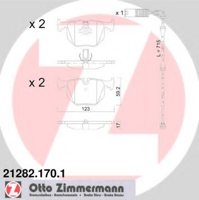 ZIMMERMANN 212821701 Тормозные колодки ZIMMERMANN для BMW