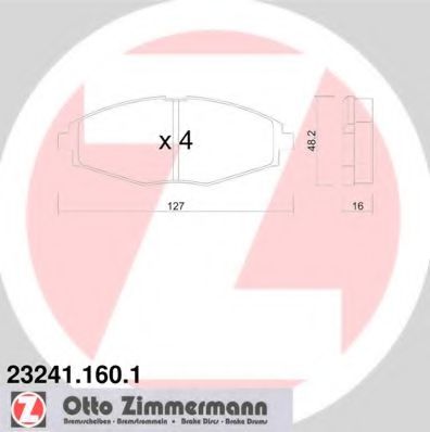 ZIMMERMANN 232411601 Тормозные колодки ZIMMERMANN для CHEVROLET