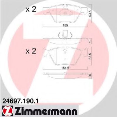 ZIMMERMANN 246971901 Тормозные колодки ZIMMERMANN для BMW