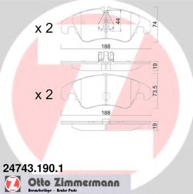 ZIMMERMANN 247431901 Тормозные колодки ZIMMERMANN для FORD