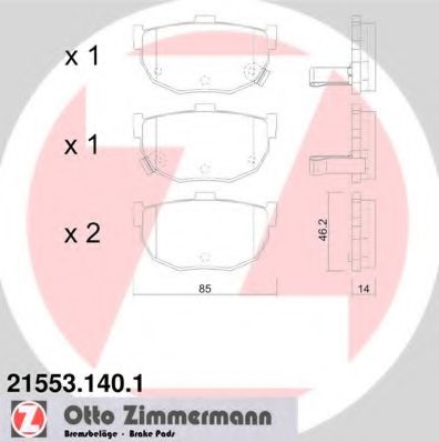 ZIMMERMANN 215531401 Тормозные колодки ZIMMERMANN для HONDA