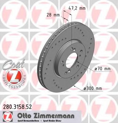 ZIMMERMANN 280315852 Тормозные диски ZIMMERMANN для HONDA