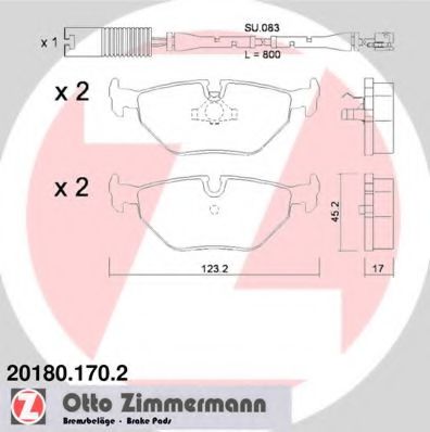 ZIMMERMANN 201801702 Тормозные колодки ZIMMERMANN для BMW