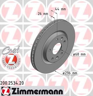 ZIMMERMANN 200253420 Тормозные диски для RENAULT