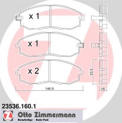 ZIMMERMANN 235361601 Тормозные колодки ZIMMERMANN для HYUNDAI