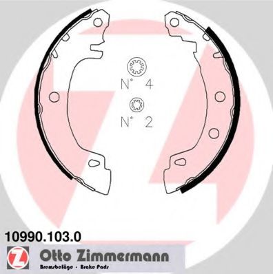 ZIMMERMANN 109901030 Ремкомплект барабанных колодок ZIMMERMANN 