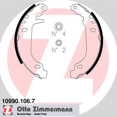 ZIMMERMANN 109901067 Ремкомплект барабанных колодок ZIMMERMANN 