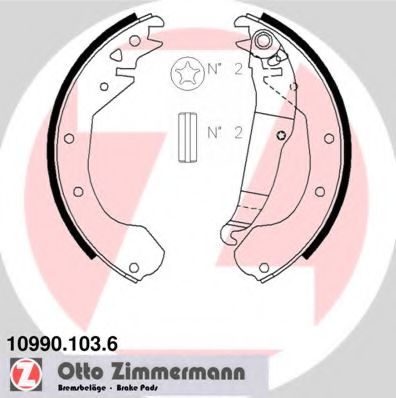 ZIMMERMANN 109901036 Ремкомплект барабанных колодок ZIMMERMANN 