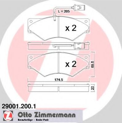ZIMMERMANN 290012001 Тормозные колодки ZIMMERMANN для IVECO