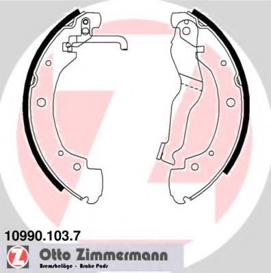ZIMMERMANN 109901037 Ремкомплект барабанных колодок ZIMMERMANN 